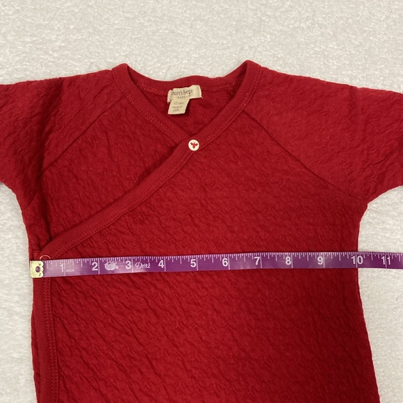 Burts bees organic cotton red full side snap long sleeve jumpsuit 12m - Picture 4 of 9